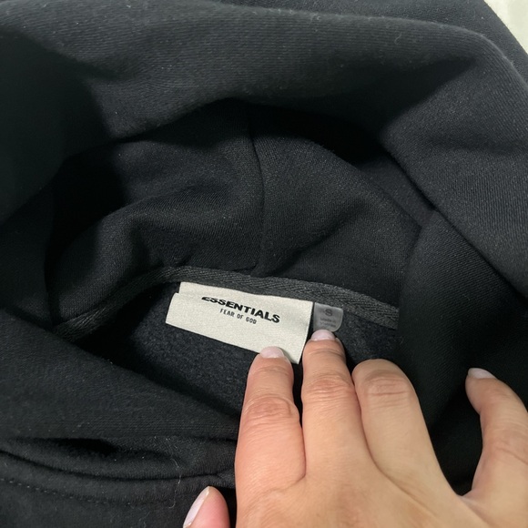 Fear of God Essentials Logo Hoodie | Sz Small | Color: Black | Gently used - Picture 3 of 3